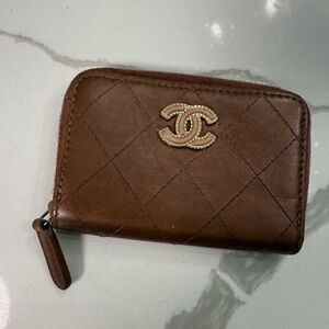 Chanel Classic Zipped Coin Purse Brown